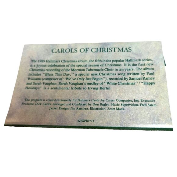 Hallmark Carols of Christmas Cassette 1989 Mormon Tabernacle Choir Vaughan A434 - Picture 6 of 7